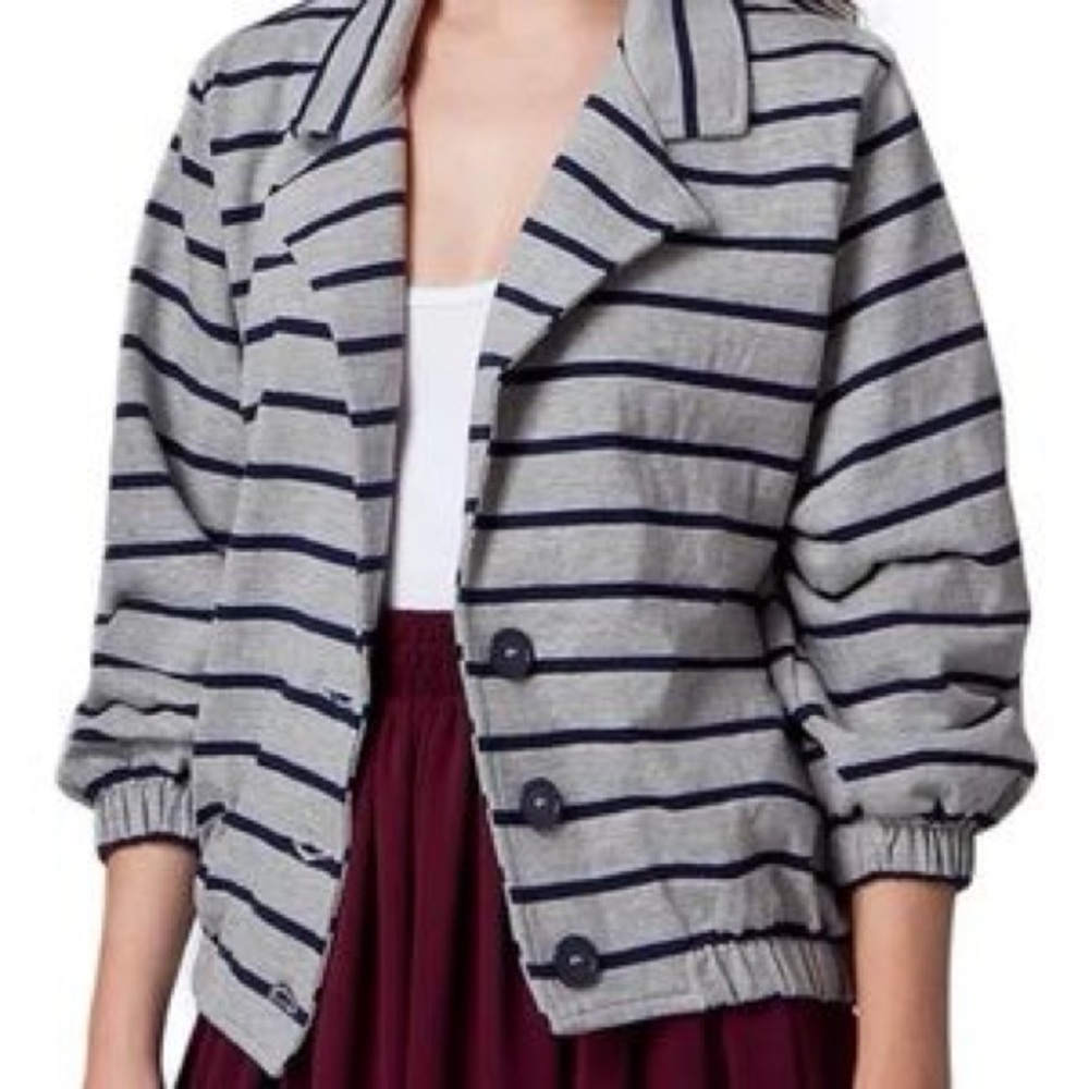 2000’s American Apparel Stipe Blazer Sweat Cardigan One Size